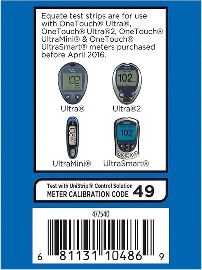 Blood Glucose Test Strips, 50 Count | Ideal for Glucose Monitor Kit, Diabetes Testing | Compatible with OneTouch Meters | Reliable Readings | Accurate & Easy to Use | High Accuracy Strips