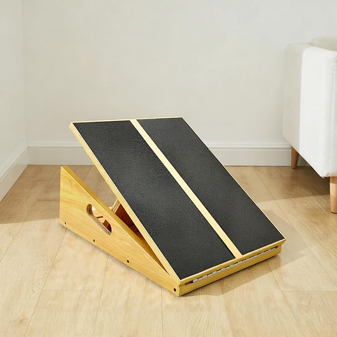 Professional Wooden Slant Board, Adjustable Incline Board and Calf Stretcher, Slant Board for Calf Stretching, Balance Stretch Board