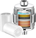 Yodel Shower Filter with 2 Cartridge Chrome - Hard Water Softener, 99% Removes Chlorine & Impurities, Improves Skin & Hair Condition, Universal Fit for Shower Heads