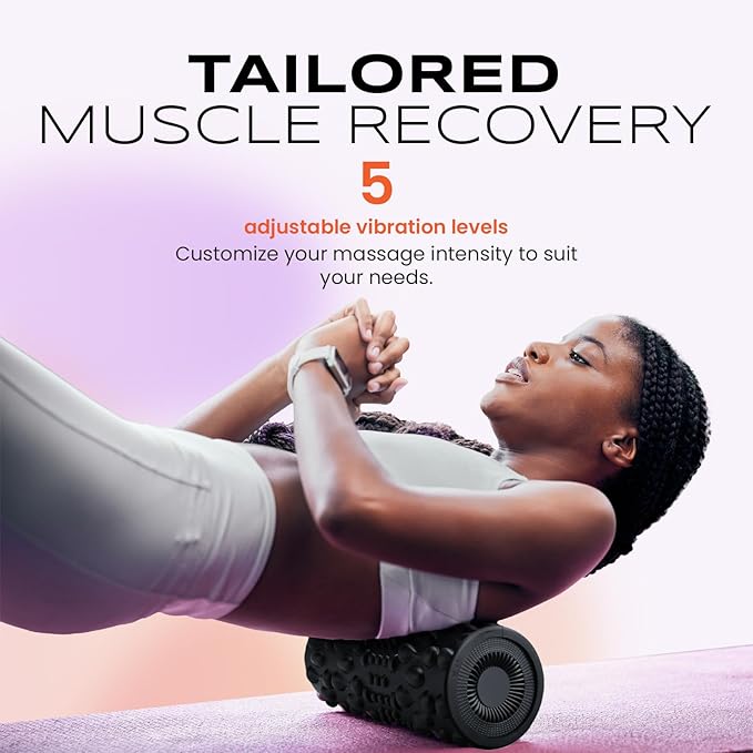 PURSONIC Vibrating Foam Roller – Deep Tissue Massage for Muscle Recovery – 5 Intensity Levels, USB Rechargeable, Durable & Lightweight Design