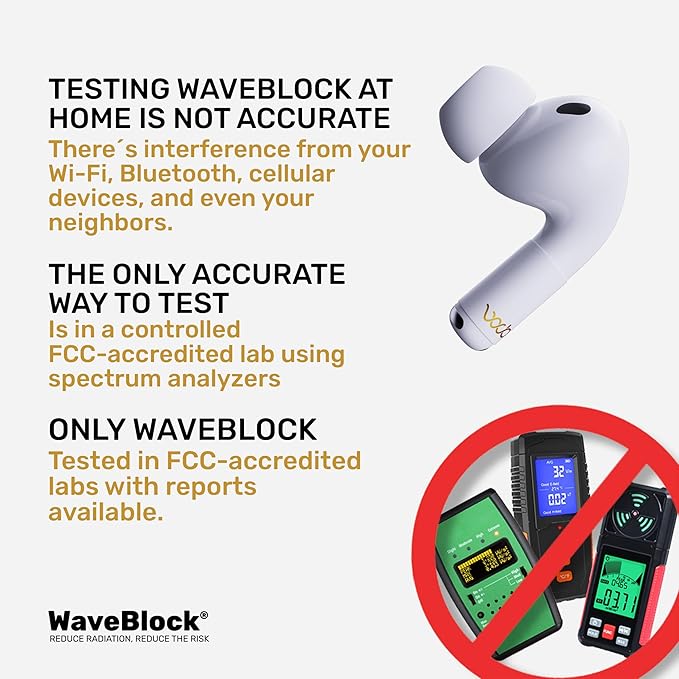 EMF Shield Sticker for AirPods – Lab-Tested Electromagnetic Wave Reduction, Made in USA, Patented for 5G & Wireless Devices, Works with All Short Stem AirPods 2nd/ 3rd/ 4th Gen – WaveBlock (1-Pack)