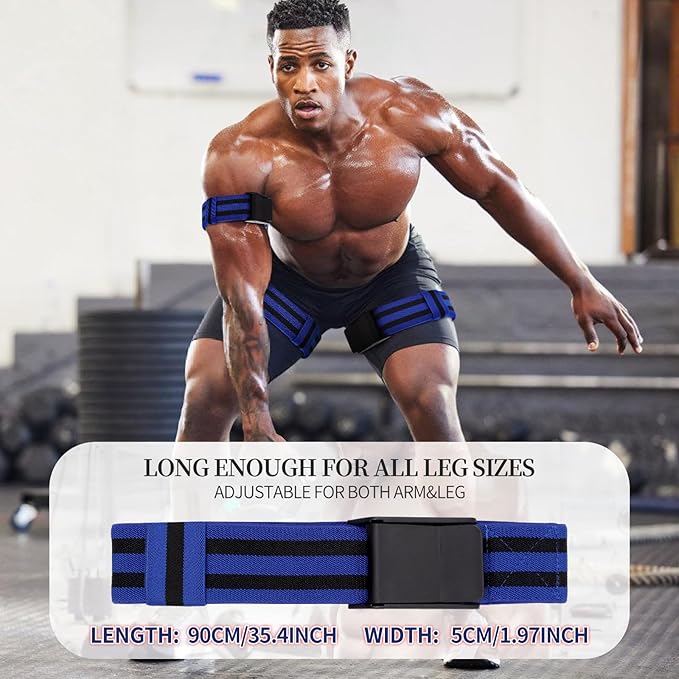 Booty Bands, Blood Flow Restriction Bands, Arm Bands Adjustable Gym Straps for Occlusion Training, Help Increase Muscle Mass in Women & Men Without Heavy Weight Lifting