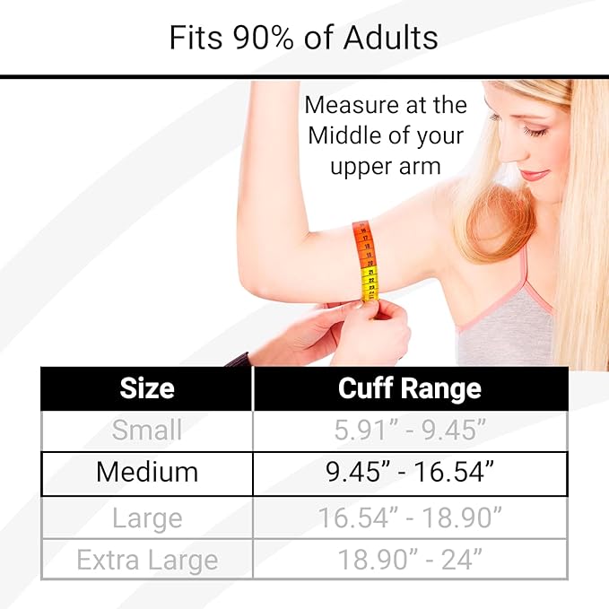 Vive Precision Blood Pressure Cuff Replacement - Compatible with Omron Series 5 & Most BP Monitors - Universal Cuff for Adults, Seniors & Elderly (Medium)