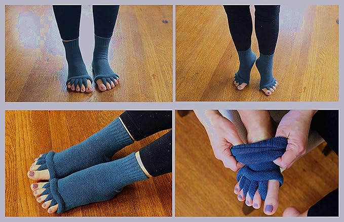 Toe Separator Yoga Gym Sports Massage Foot Alignment Socks 2 Pairs