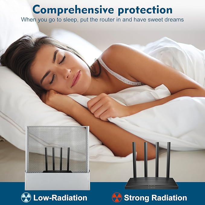 Large WiFi Router Cover - Blocks 90% of Router Emf & 5G, Allows Uninterrupted Use - Faraday Cage Emf Protection - Two Year Warranty