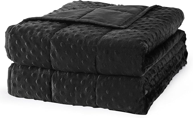 Mr. Sandman Weighted Blanket for Adults, Heavy Blanket for Woman, Man Sleeping/Calm, Soft and Cozy Weighted Throw Blankets, Machine Washable, 60 x 80in, 15 lbs, Black