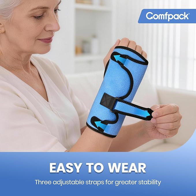Wrist Ice Pack Wrap Wrist Brace Compression Sleeve for Carpal Tunnel Relief, 2 Gel Ice Packs for Injuries Reusable, Hot Cold Therapy for Sprain, Hand Surgery, Gifts for Men Women