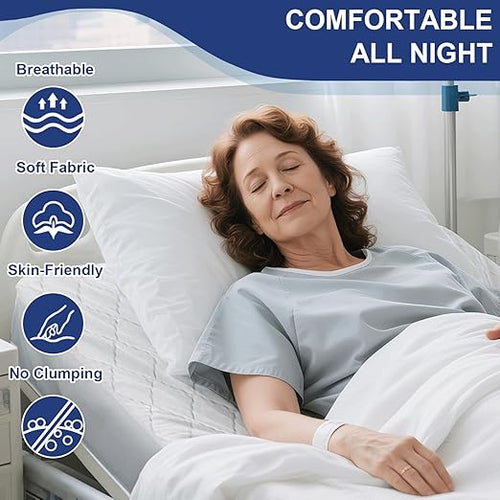 1 Pack Hospital Bed Sheet Set,Hospital Fitted Bed Sheets for Home Use & Hospital Care Beds,Waterproof Fitted Sheets with Elastic All Around,Reusable and Machine Washable,36" x 84" x 14" (White)