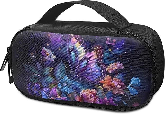 Butterfly Flowers Insulin Cooler Travel Case Insulated Diabetic Bag with Top Handle Medication Cooler Bag for Insulin Pens and Blood Glucose Monitor Supplies Easy to Use
