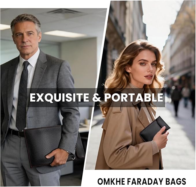 Faraday Bags 5 Pack, Anti-Tracking Faraday Bag for Laptops & Tablets & Phones & Car Keys, Premium EMP Proof Bag, Water-Resistant & Durable Faraday Cage Set