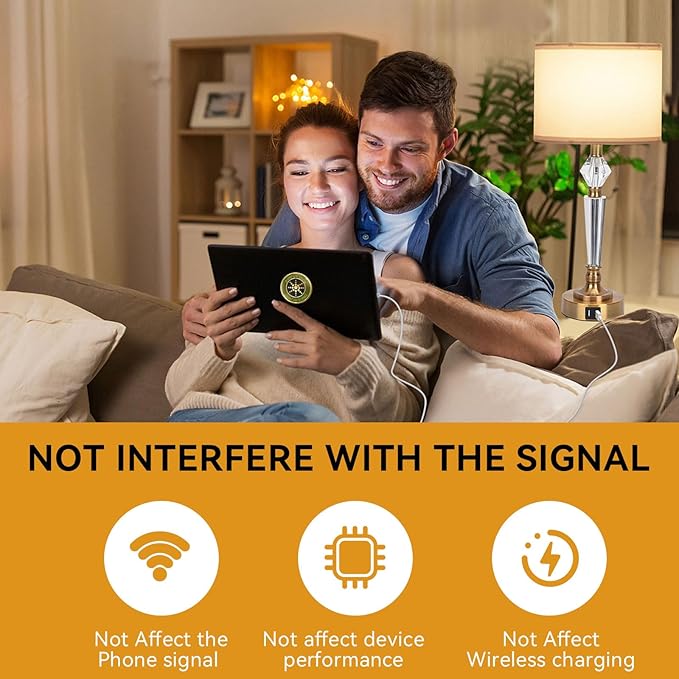 6 Pieces Cell Phone Blocker Protection Neutralizers Stickers for Smart Phones Tablets Laptops Computer WiFi Priner TV Electronic Devices - Gold