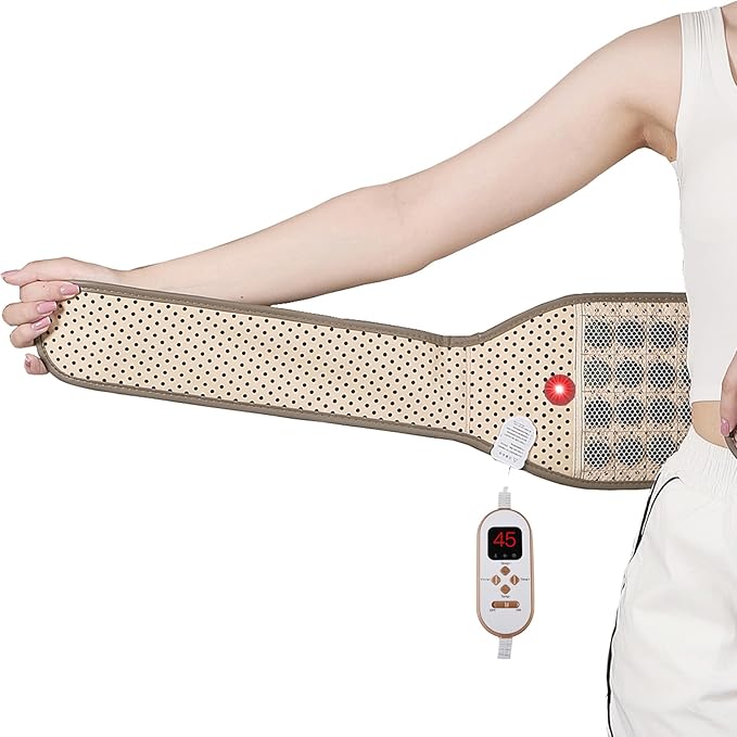 Natural Jades Heat Massage Ab Toning Belt Stomach Cellulite Removal Fat Burning FIR Heating Pad for Back Pain Relief Lower Back Massager Electric Belt Abdomen Belly Waist, Gifts for Men, Women