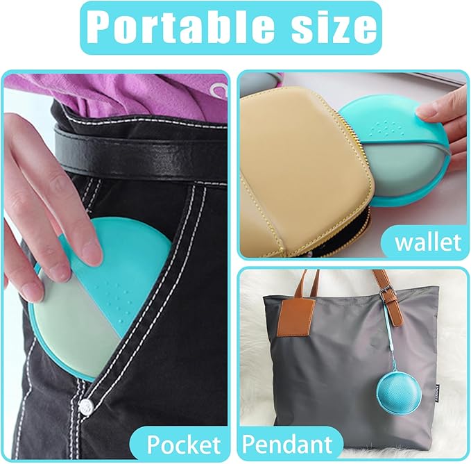 INVODA Travel Pill Organizer Cute Round Pill Box for Purse Compact Medicine Container for Pills, Fish Oil, Vitamins & Supplements