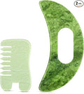 BBTO 2 Pcs Jade Comb for Scalp Massage Gua sha Comb for Head Body spa Hair Multifunctional Handheld Massage Tools(Fashion, Classic)