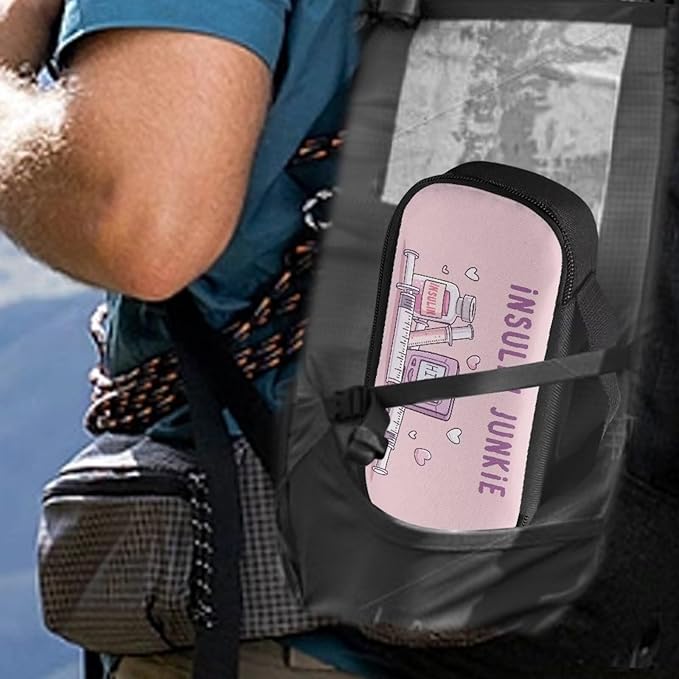 Rnyleeg Pink Insulin Bag for Women Portable Diabetic Supplies Storage Bags with Handle Small Size Diabetic Bags for Supplies Medicine Cooler Bag