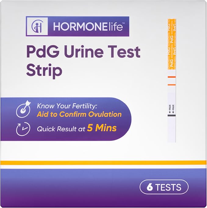 PdG Test Strips for Women – PDG Urine Tests to Confirm Ovulation, Easy at-Home Progesterone Metabolite Detection (6/12 Count) (6 Count)