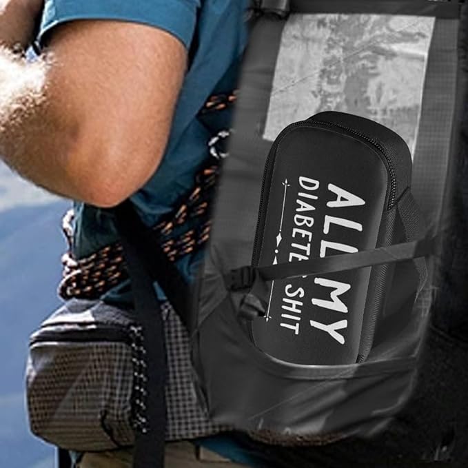 Rnyleeg Diabetes Bags All My Diabetes Shit Print Diabetic Supplies Travel Case Storage Bag Insulated Cooling Bag for Insulin Pens and Diabetic Supplies Storage