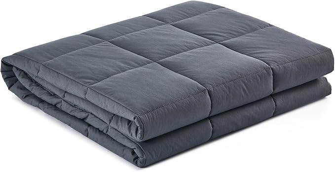 RelaxBlanket Premium Cotton Adult Weighted Heavy Blanket | 60''x80'',20lb | Enjoy Natural Deep Sleep | Dark Grey
