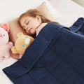 CuteKing Weighted Blanket (3lbs, 20"x30", Navy Blue) Heavy Blanket for 40-60lbs, Weighted Blanket for Cooling & Heating with Premium Glass Beads, Thick Blanket All-Season