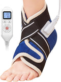 JOBYNA Heating Pad for Ankle, Upgrade Electric Heated Ankle Wrap for Ankle Pain Relief and Plantar Fasciitis Relief, 86℉-158℉ & 10-90mins Auto Shut Off (1 Pack)