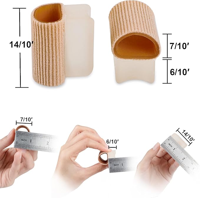 Povihome 6 Pack Gel Toe Spacer Separators(0.6'' Thick), Bunion Corrector for Overlapping Toe (1st/2nd Toe), Silicone Toe Spacers with Soft Gel Lining for Hallux & Bunion Pain Relief