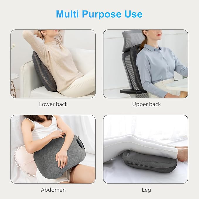CooCoCo HSA Store Eligible Shiatsu Back Massager with Heat, Portable Massage Chair Pad, Kneading Massage Mat for Pain Relief, Chair Massager for Office Home