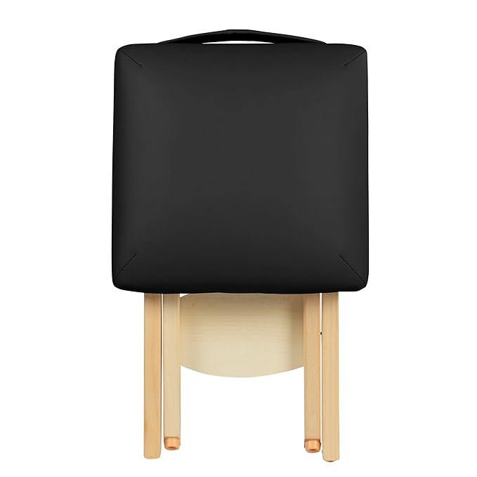 Master Massage Tables Lightweight Wooden Handy Folding Massage Stool, Black