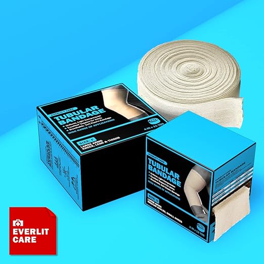 EVERLIT Elasticated Tubular Support Bandage | Stockinette Tubing for Large Arm, Knees, Legs | Light to Moderate Compression Bandage Roll For Tissue Support (Size C | 2.75" x 11 yd)