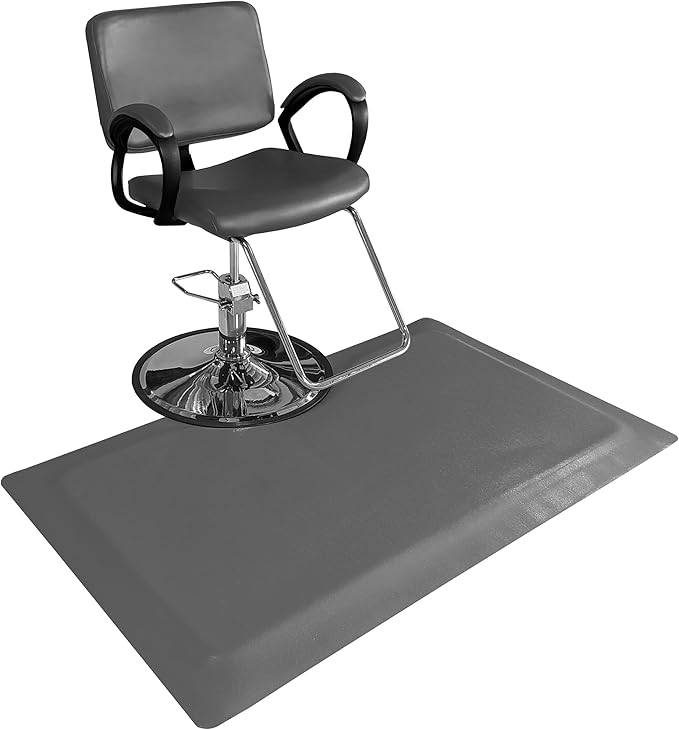Rhino Mats, Rhino Hide Salon Mat, Non-Slip Standing Cushioned Comfort Anti-Fatigue Mat for Salon, Barbershop, or Spa (Gray, Rectangle 3' x 3.5' x 1/2")