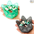 Pill Organizer, 2 Pack Pill Box, Small Medicine Case,Medicine Organizer 1 Time a Day, Weekly Pills Organizers, Medicine Container, Pills Holder, Daily Organizers Travel 7 Day(Black&Green)