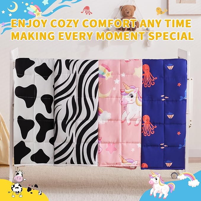 anfie Weighted Blanket Kids (48"x72" 6lbs), Weighted Blanket Cooling Blanket for Sleeping,Throw Size Breathable Blanket with Premium Glass Bead(Pink Unicorn)