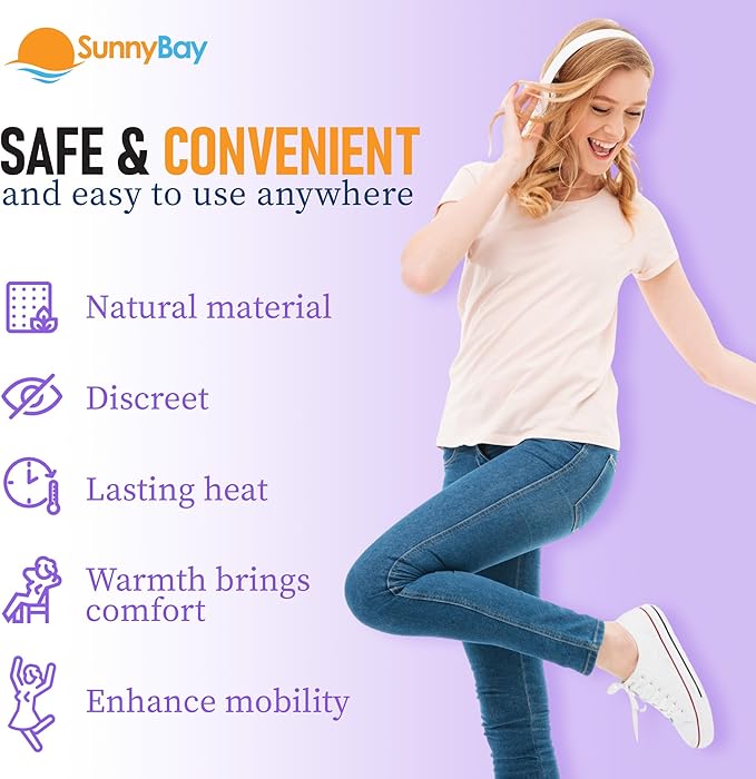 SunnyBay Heat Patches for Menstrual Cramp, Air-Activated Adhesive Heat Pads for Period, 130 F Warmth up to 8 Hours, Stick to Clothing Not Skin, 2.75 x3.5 inches, 10-Count, Pack of 2