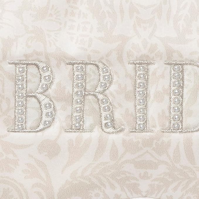 slip Silk Sleep Mask - Bridal Collection - Bride - 100% Pure Mulberry 22 Momme Eye Mask - Comfortable Sleeping Mask with Elastic Band + Pure Silk Filler and Internal Liner