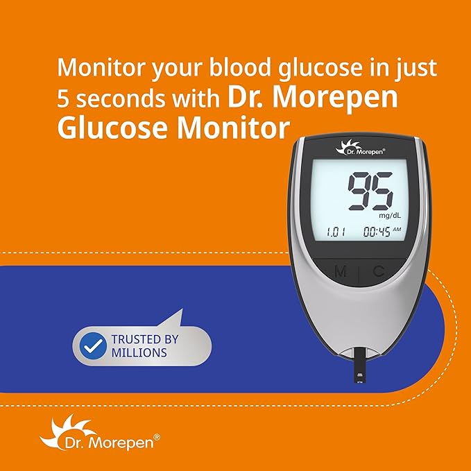 Dr. Morepen BG-03 Gluco One Glucometer, 25 Strips (Multicolor)