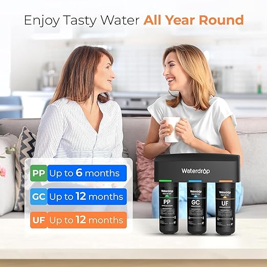 Waterdrop WD-TSA-UF 0.01 μm Ultra Filtration Under Sink Water Filter, Under Sink Water Filtration System 9 Stage Filtration, Reduces Chlorine, Taste and Odor, Fluoride, Advanced USA Tech