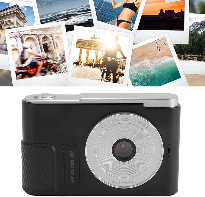 Digital Camera 48MP 4K Vlogging Camera with 2.4 Inch Screen 16X Digital Zoom Compact Camera for Teens Beginner Adult (Black)