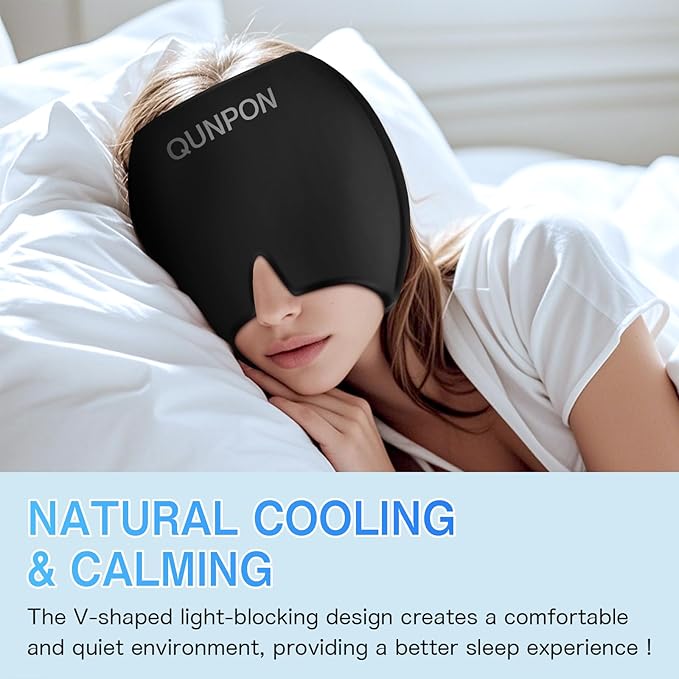 Valentines Day Migraine Relief Cap Gifts for Her Him,Headache Relief Cap Ice Pack Mask,Cold Eye Face Hat Cooling Gel Head Wrap for Tension,Stress,Hangover Gifts for Women Men Mom