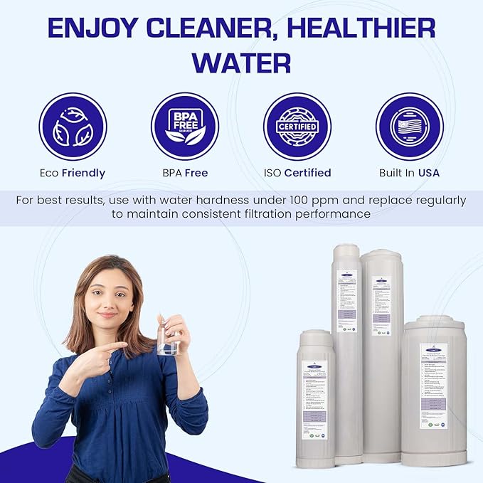 Crystal Quest Arsenic Water Filter Cartridge – Reduces Arsenic – Long Lasting, Easy to Install, High-Capacity, Steady 3 GPM Flow – Improves Water Quality for Home and Office - 2-7/8" x 20"