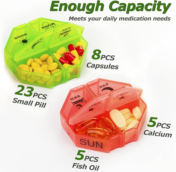 Weekly Pill Organizer 4 Times a Day, Large Pill Box 7 Day Daily Pill Case with 28 Extra Large Compartments Portable Travel Pill Container Big Medicine Organizer for Supplement Vitamin (White)