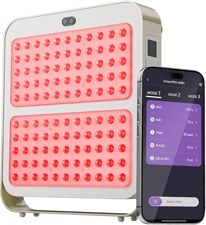 Red Light Therapy Panel - 660nm & 850nm Infrared Light Therapy Lamp with Smart App Control, 110 LEDs High Power Device at Home for Body, Face, Recovery, Skin Health, 215W (PRO200)