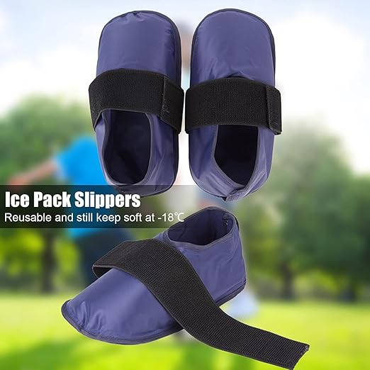 Comfortable Cold Ice Pack Slippers for Feet - Reusable Foot Ice Packs Quick Cooling Relief