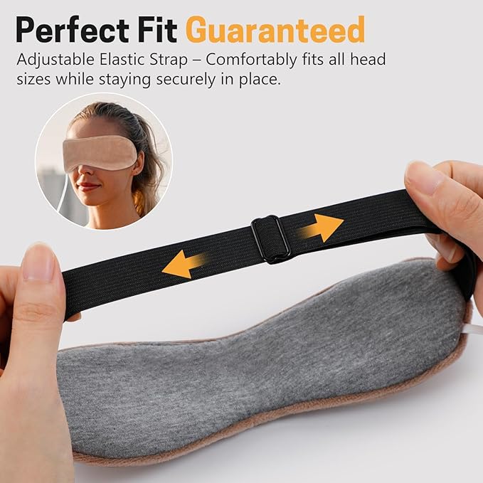 Heated Eye Mask, Graphene USB Warm Compress for Dry Eyes, Blepharitis, Stye and MGD Relief, 3 Temperature Levels with Washable Cover, Adjustable Strap