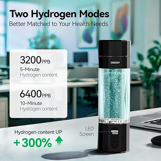 Upgrade Hydrogen Water Bottle - 6400PPB Hydrogen Water Generator, SPE/PEM Certified, 7oz Portable Hydro Water Machine, Perfect for Gym/Travel/Office & Gifts for Friends/Family
