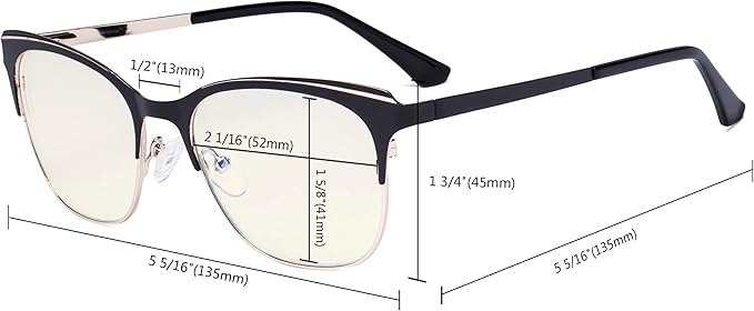 Eyekepper Blue Light Glasses - Square Digital Eyeglasses for Women Blocking Computer Screen UV Rays