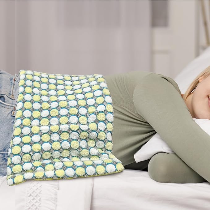 Full Weighted Heating Pad for Back Pain & Cramps Relief - 2.3lb Large Electric Heat Pad for Shoulder/Neck/Knee/Leg - Hot Heated Pad, Gifts for Women Men Mom Dad- (XL 12"x24" Yellow) - PYQ0H