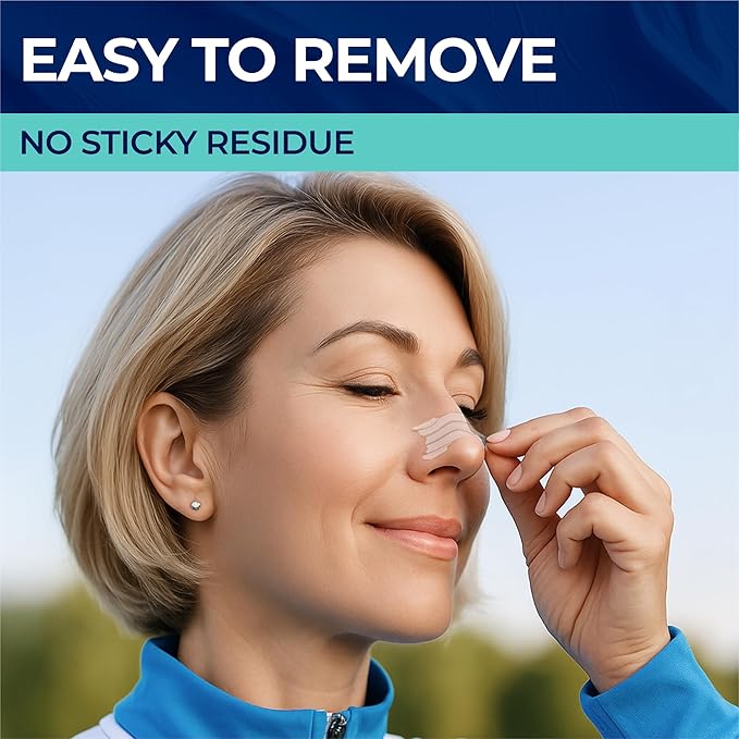 Peace&Quiet PQ Nasal Strips - 40 Nasal Strips for Sleeping, Transparent