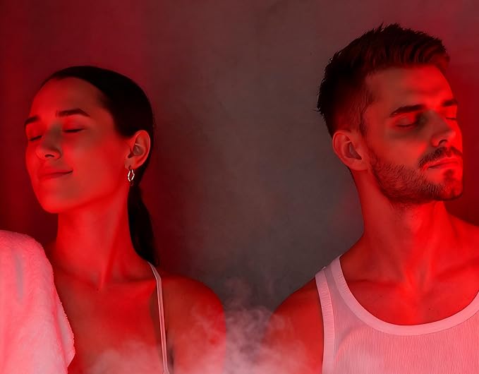 2 Person Portable Steam Sauna for Home with Two Red Light Therapy Panels Full Body Home Spa (Black)