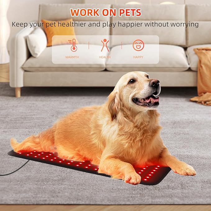 Red Light Therapy for Body Large 19.8" x 12" Infrared Heating Pad Wrap for Back Waist Shoulder Knee Feet Joints Pain Relieve, Diminish Inflammation, Ideal Gift