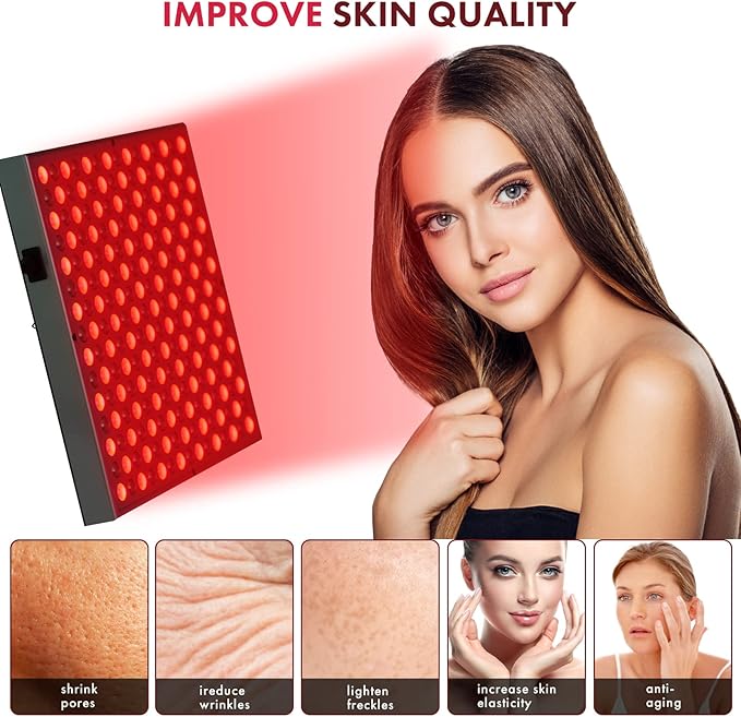 Red Light Therapy NARUNDREN, 45W LED 660nm and Near Infrared 850nm Light Combo-Infrared Light Therapy Device for Body Face Skin Beauty, Pain Relief, Muscle Recovery, Performance