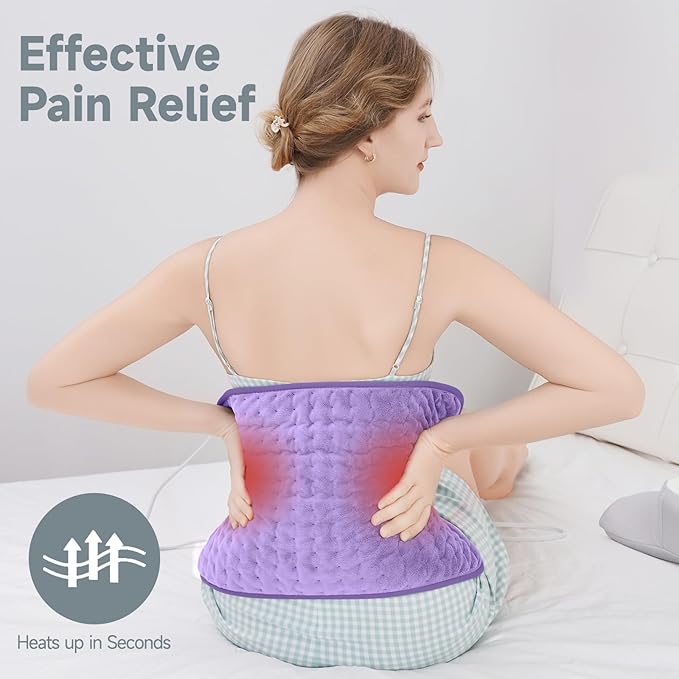 Heating Pad for Back Pain Relief & Cramps, KOT Heating Pads with Auto Shut Off Large, 6 Heat Settings Electric Heated Pad, Mothers Day Gifts for Mom Women, 12" x 24"